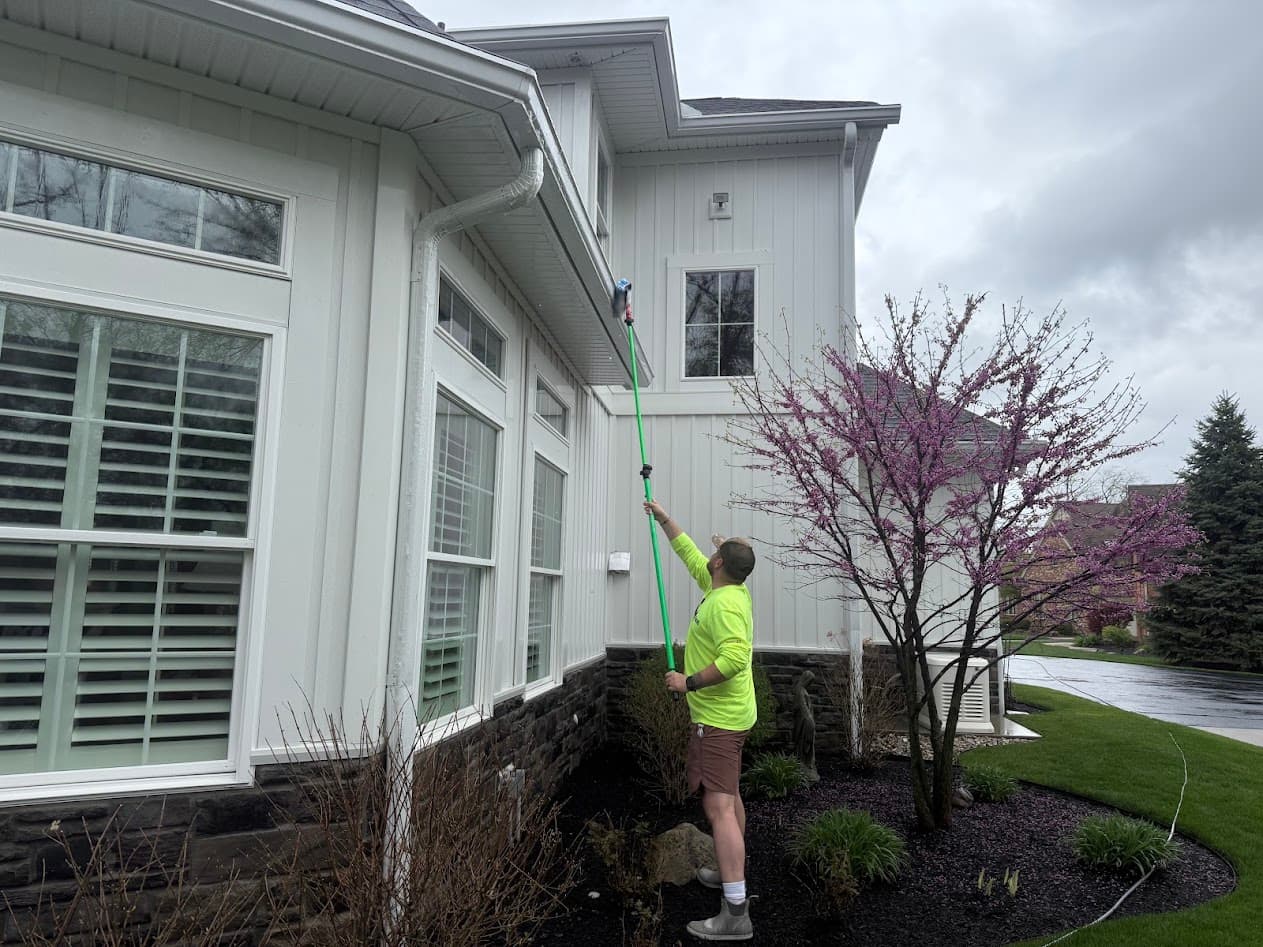 Clean, free-flowing residential gutters after professional service