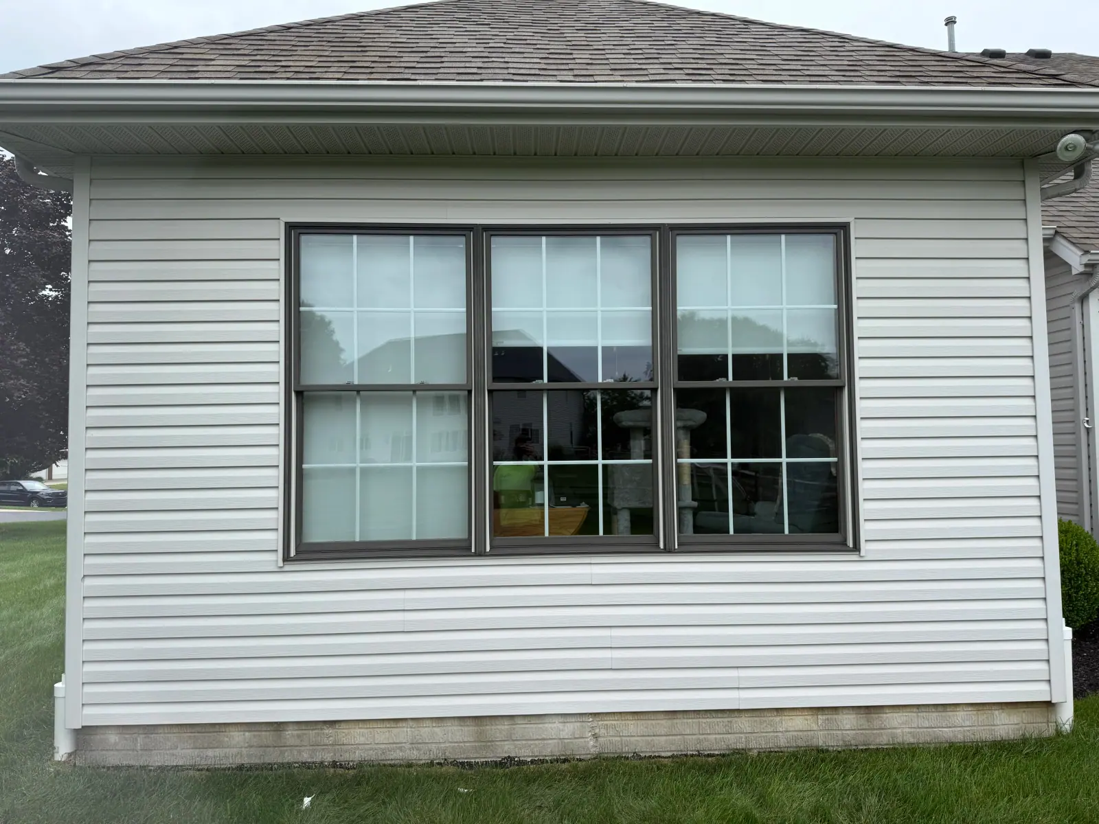 Streak-free exterior window glass on a home